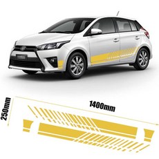 跑車 賽道競技 側邊貼紙 For Civic CRV Rav4 BRZ GR86 CX30 WRX Q50 Q60, 1個, 黃色