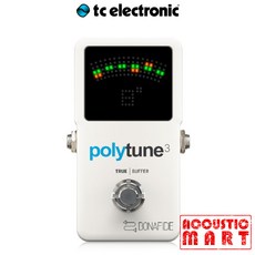 TC Electronic TC 일렉트로닉 Polytune 3 폴리튠 3 페달형 기타 베이스 현악기 튜너 튜닝기 조율기, 1개
