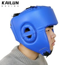 복싱 헤드기어 페이스 격투 장비 스포츠 권투 스파링 보호 마스크, S, 표준귀두꺼운블루보호, 1개