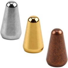 펜더 스트랫/텔레캐스터용 다채로운 일렉트릭 기타 노브 캡 3개입 크롬 5방향 스위치 팁 세트 광택 마감 처리된 내구성 있는 금속 교체 부품