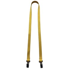 【富巨金】15mm高速帶雙頭配件識別證帶/證件帶 - 1.5cm寬特多龍材質，雙邊不旋轉金屬夾, 黃色