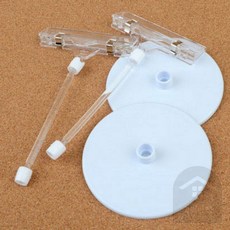 섭이 원판형 쇼클립 2P 귀여운메모꽂이, 스프링줄+반달집게