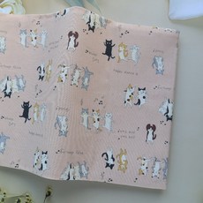 跳舞貓咪 書衣 可調式 布書衣 書套 書皮, 1個