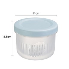 크리 에이 티브 냉장고 생강 마늘 양파 냉장고에 대 한 라운드 드레인 봉인 된 상자 신선한 냉장고 상자 트레이 주방 주최자 유지, 글레이셔 블루, 1개