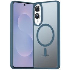 Temdan 삼성 갤럭시 S25 엣지 케이스 투명 [무선 충전][황변 방지][군용 등급 보호] 삼성 갤럭시 S25 엣지용 충격 방지 슬림 마그네틱 폰 슬리브 케이스 투명, Samsung Galaxy S25 Edge, 블루