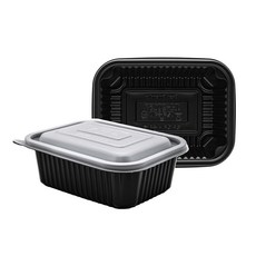 [일용상회]사각 찜용기 JH 20157 중 1200ml 100세트 PP 검정, 100개, 1세트