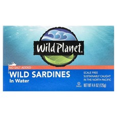 Wild Planet 물에 담긴 야생 정어리 소금 무첨가 4.4 온스 (125 g)