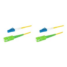 SpeedyFiberTX – 2팩 3m(1피트) SC/APC - SC/APC 슬림 심플렉스 라이저 OFNR 섬유 패치 케이블 코닝 SMF-28 싱글 모드 9/125um 울트라, 2 Meter / 6.56 Feet, SC/APC - LC/UPC - 2팩