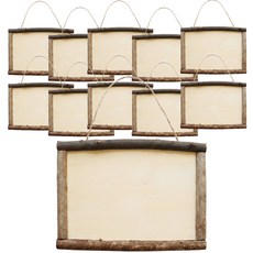 키득키득 자연 통나무 벽걸이 액자 우드 프레임 사진 그림 전시, 10개, 단일