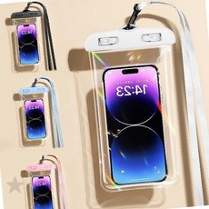 스마트폰 투명 보호 비닐 액티비티 수영장 해변 태블릿 터치 목걸이형 가능 케이스, 1개, 블랙