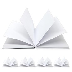 DIY모아 무지 스크랩북 40p x5개 하드보드표지 나만의책만들기 그리기 꾸미기, 흰색, 1개