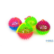 小胡玩具 發光雙色按摩球 刺球 啾啾球 發光球 彈力球 兒童玩具 (電子發票), 1個, 1顆(隨機不挑色)