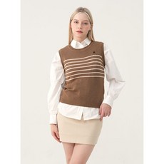 비버리힐스폴로클럽 여성 단가라 울 라운드넥 니트조끼 TK299