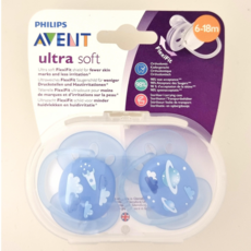 아벤트 울트라 소프트 노리개 젖꼭지 세트, 6~18개월, 우주선+블루, 1세트