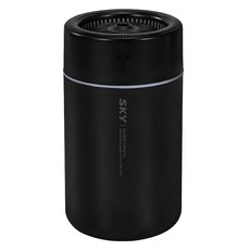 SKY Type-C RGB氛圍燈 車用桌上型超音波迷你加濕器, SKY-CA-MH10, 黑色