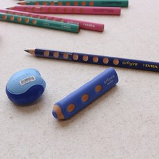 리라그루브 점보연필 세트 _ 이름 각인, 블루(5자루)+지우개+연필깎이