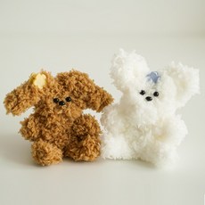 디어플레이스 뽀글이 모루인형 키링 만들기 DIY 키트 2종 세트, 초코&크림, 1세트