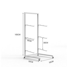 스키 거치대 스탠드 디스플레이 휠 진열장 디피 선반 보관 이동식 진열대 스키거치대 수납, 바퀴 화이트 3단 3개, 1개