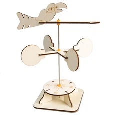 3D 나무 퍼즐 DIY 물리적 모델 과학 실험 교육 장난감 암호 상자 곡물 팬 조립 장식 선물, 07 wind vane