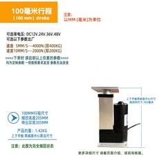 電動推桿 12V/24V 直流靜音推桿電機 4000N 大推力, 定制100毫米行程,速度10毫米/S--200KG