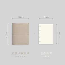 M5 가죽 루즈 리프 노트북 미니 핸드 북 링 금속 바인더 플래너 저널 일기 사무실 문구 70매, 05 브라운