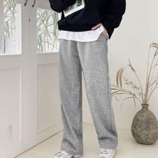GAVIJEAN 女款素色內刷毛直筒長褲