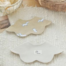 正反不同圖案360度旋轉寶寶圍兜，雙層棉質花瓣造型口水巾，可調節雙扣大花兜，現貨托嬰必備