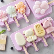 矽膠雪糕模具 耐高溫 DIY冰棒模具 FF90960112, 1個, 【食品級硅膠】快速脫模+清洗便捷,【1套裝】趣味雪糕模具【贈50支雪糕棒】