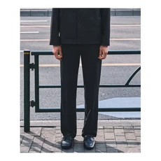 에스티코 남성 여름 편안한 라이트 웨이트 와이드 깔끔한 팬츠_블랙 (와이드핏)