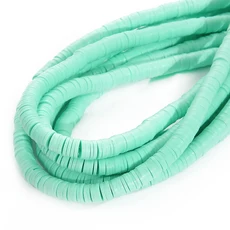 플랫 라운드 폴리머 클레이 비즈 칩 디스크 스페이서 슬라이스 비즈 DIY 쥬얼리 만들기 수제 팔찌 목걸이, 01 4mm, 04 Quit Green