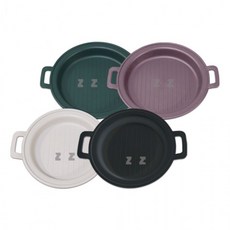 플레이트 원형-H/접시/식기/플라스틱/그릇/캠핑/낚시/야유회/등산/먹방접시/핸들/손잡이, 소/카키, 1개, 소_카키