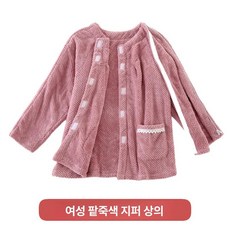 편안한 와상환자복 노인 환자복 병원 제품 개방형환자복 오픈 골절환자복 골절 가을 리넨 남성 상의 와상 트임 여성 벨벳, 9.로즈 플리스 M, GCL10007112, VCL10007112