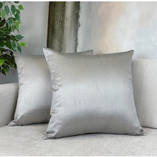 Aiking Home 61x61cm(24x24인치) 인조 실크 스퀘어 유럽 샴 지퍼 잠금 아쿠아(2개 세트) Collection 129763 8926574191, 실버