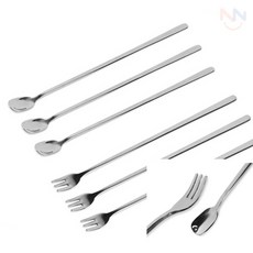풀조샵 디저트 식기 세트 3P 카페긴포크, 롱스픈 사각