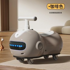 花生扭扭車 1-3歲 兒童玩具 防側翻, 咖啡色 裸車款 音樂燈光禮盒裝MPF, 1個