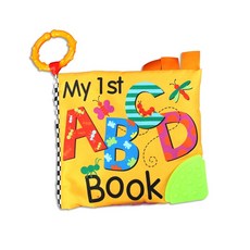 寶寶布書A6N 嬰兒布書 英文字母數字布書 帶響紙牙膠吊環撕不爛布書, 字母款 A B C