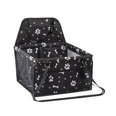 寵物汽車座椅, 1個, 黑色帶爪印和骨頭圖案