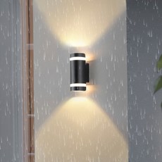 케이시조명 LED 테라스 링원형 방수 벽등 외부 벽조명 실외 인테리어 벽부등 외벽등 3색변환, 원형 2등 18W