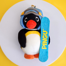 BSC 핑구 윈터보드 인형 키링 굿즈 펭귄 펭귄키링 가방고리 자동차키링, 1개, 핑구 윈터보드 키링, 10cm