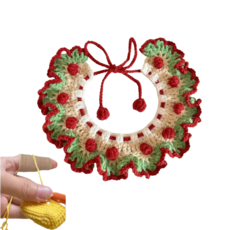 애견 삼각건 코바늘 DIY 뜨개 목도리 꾸며요, 딸기, 1개