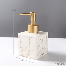 세라믹 도자기 샴푸 호텔 손세정제 용기 북유럽 인테리어, 1개, 화이트스톤 A