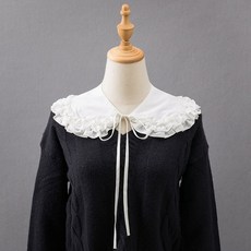 2컬러 페이크카라 숄 블라우스 러플 드레스 넥케이프 enj+9840nl