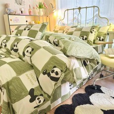 무인양품 순면 이불 커버 150x200 싱글 침대용 겨울 침구, 판다 팻