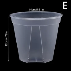 쟁반이 있는 투명 화분 PP 홈 오피스 책상에 구멍이 난초 10cm 1PC, 03 E