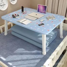 桌子床上書桌折疊小桌子臥室坐地懶人桌學生宿捨學習桌寫字小桌闆, 珍珠白,馬蹄腿60*30*29高