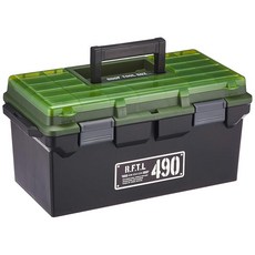 JEJ 아스테이지 수납 박스 X 실리 즈 고 형프툴 BOX 490X 블랙 그린 방재 폭 49×깊이 25.3×높이 23.3cm