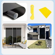 Aram 자외선차단 사생활보호 베란다 창문시트지 단열필름 썬팅지 5m, 블랙