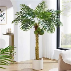 인조 코코넛 나무 대형 녹색 식물 야자수 140cm~240cm 가짜 호텔 쇼핑몰 바닥, 1개
