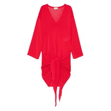 아티코 V넥 매듭 미니 드레스