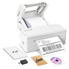 스탠드가 있는 ANDRO 라벨 ARVEL BLUETOOTH 프린터 중소기업용 4X6 무선, White